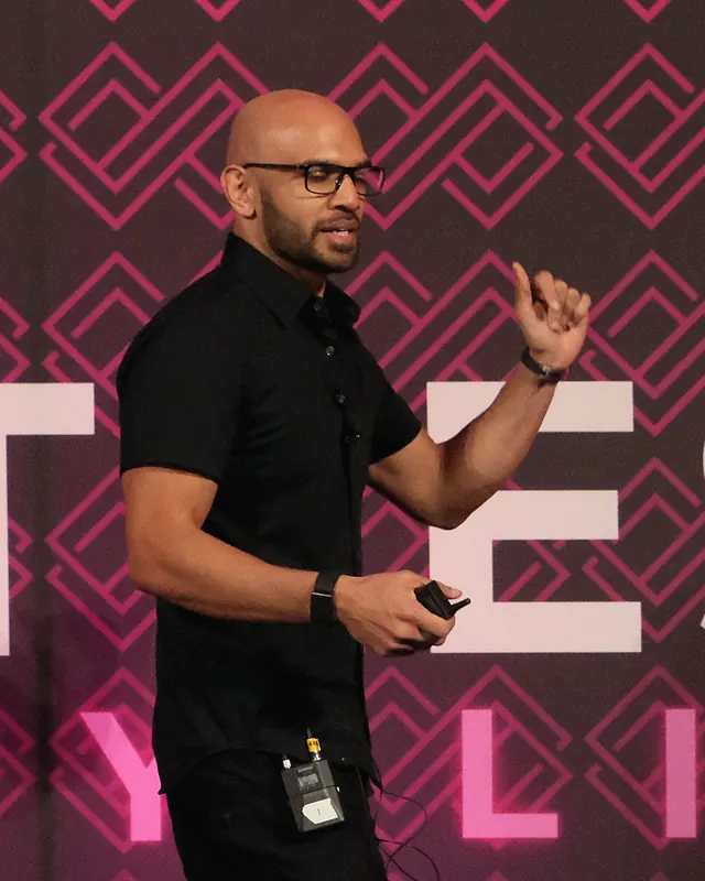 Dave Pancham on stage at Limitless Agency Live